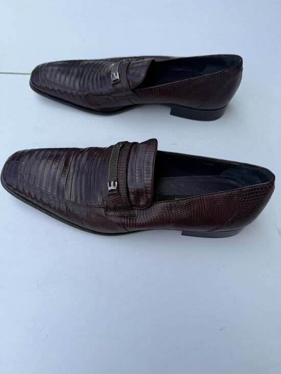 Mezlan 3261 Genuine Lizard Dress Shoes – Size 12W – Maroon main image 5